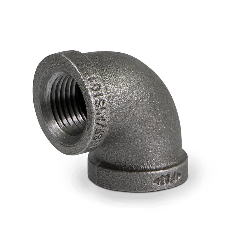 SUPPLYGIANT SUPPLY GIANT CNOM0200 2" 90 Degree Malleable Iron Elbow Fitting for High Pressures with Female Thread Connects and Black Finish, 2 - Image 1